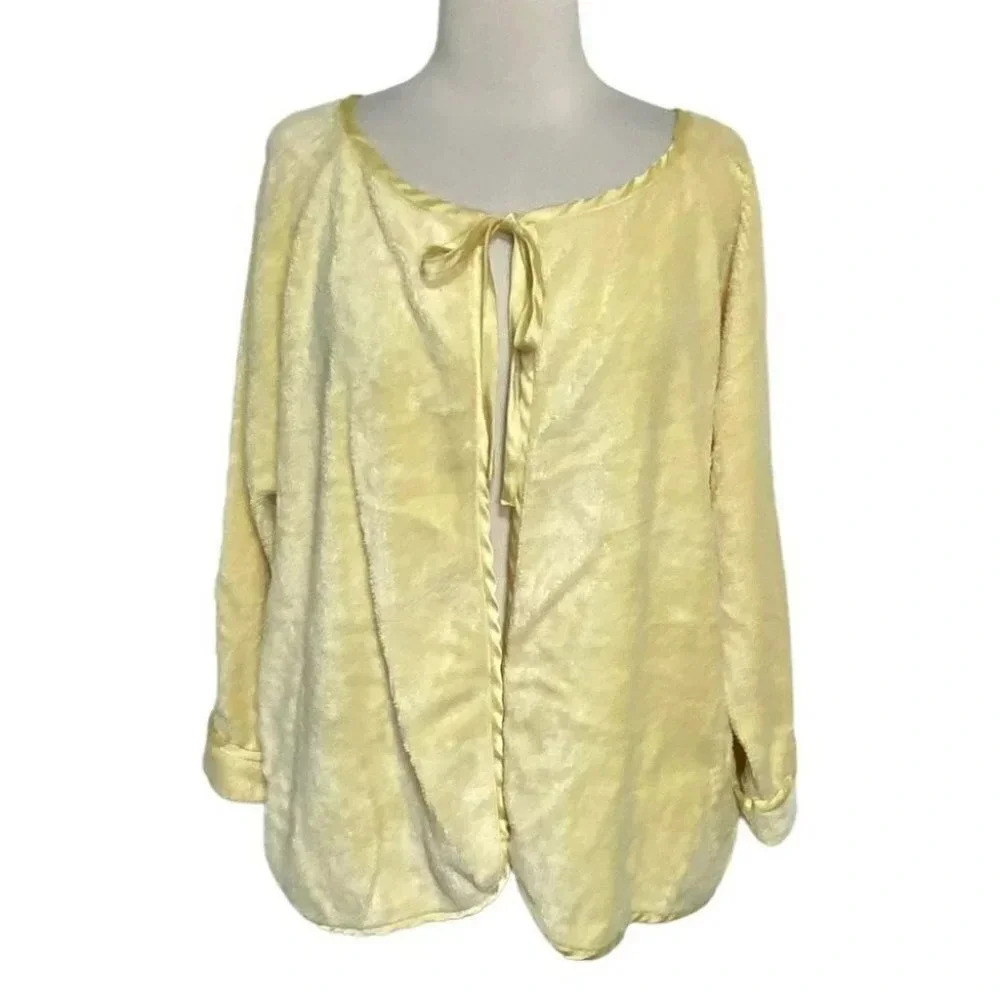 Comfort Choice L yellow terry cloth house coat with pockets